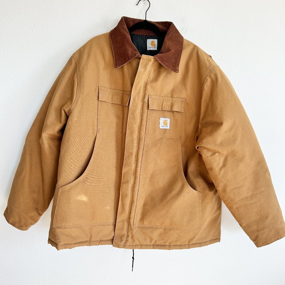 Vtg Carhartt Coat Arctic Quilt Lined Rancher Duck Canvas Chore Workwear